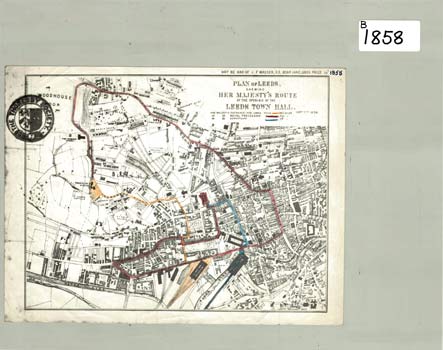 B1858 Leeds - Queen Victoria’s route at opening of Town Hall